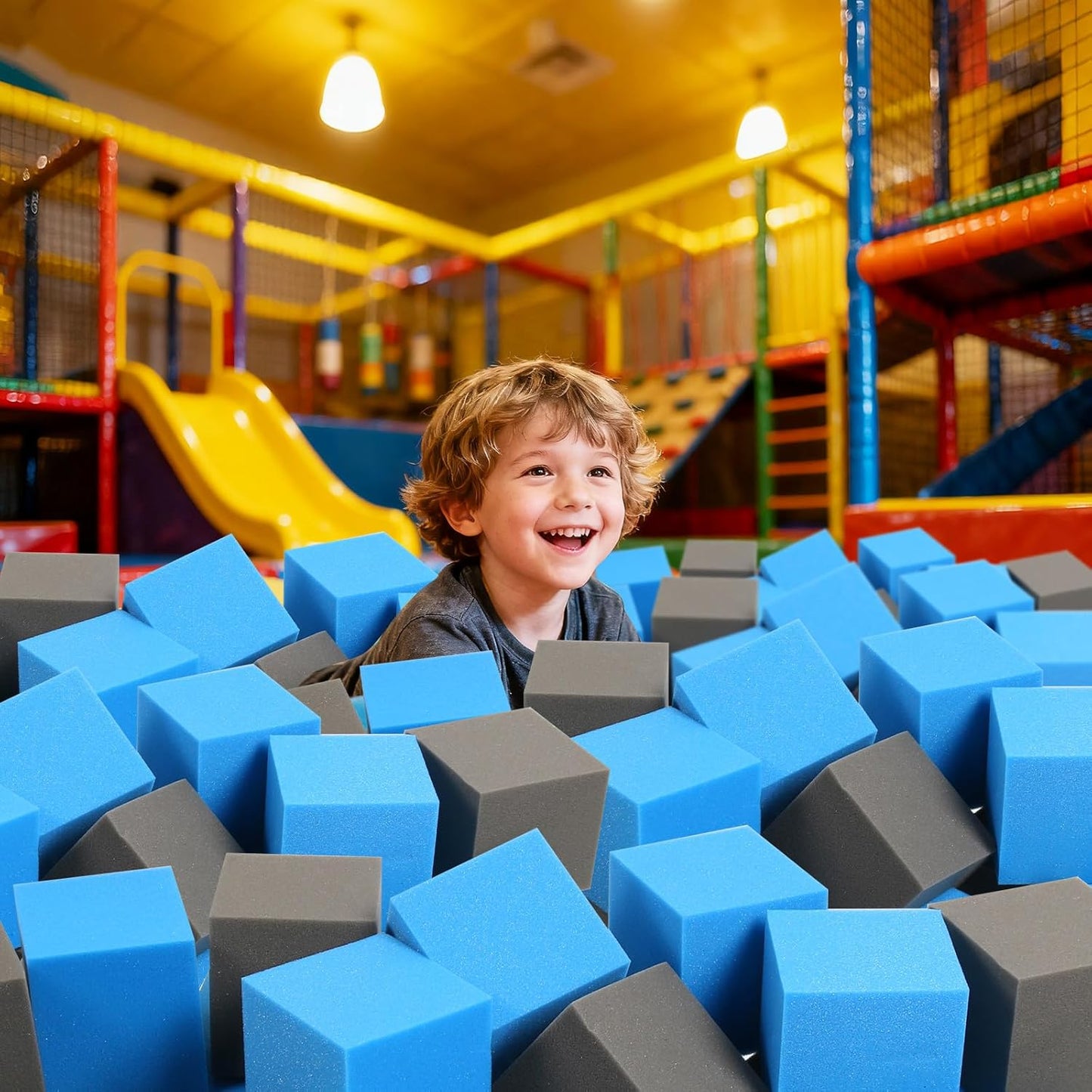 24PCS Foam Cubes 5"x5"x5"- Foam Pit Blocks Set, Soft Stacking Blocks for Indoor Games,Trampolines, Gymnastics, Parkour & Action Sport (6 Colors)