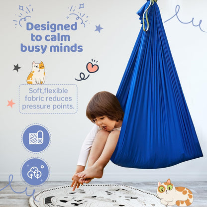 Aokitec Therapy Swing for Kids with Special Needs (Hardware Included) Snuggle Swing Cuddle Hammock Indoor Adjustable Aerial Yoga for Children with Autism, ADHD, Asperger, Sensory Integration