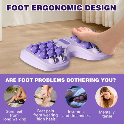 Portable Double Foot Massage Roller,Plantar Fasciitis Relief, Dual Foot Acupressure Therapy for Stress Relief and Improved Circulation, Portable Reflexology Tool for Home and Office Use (Green)