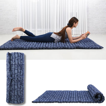 Leewadee - Kapok Roll Mat – Handcrafted Folding Sleep & Relaxation Mattress from Thailand, Ideal as Guest Bed, Camping Mat, Yoga Mat or Traditional Futon, 75 x 39 inches, Anthracite