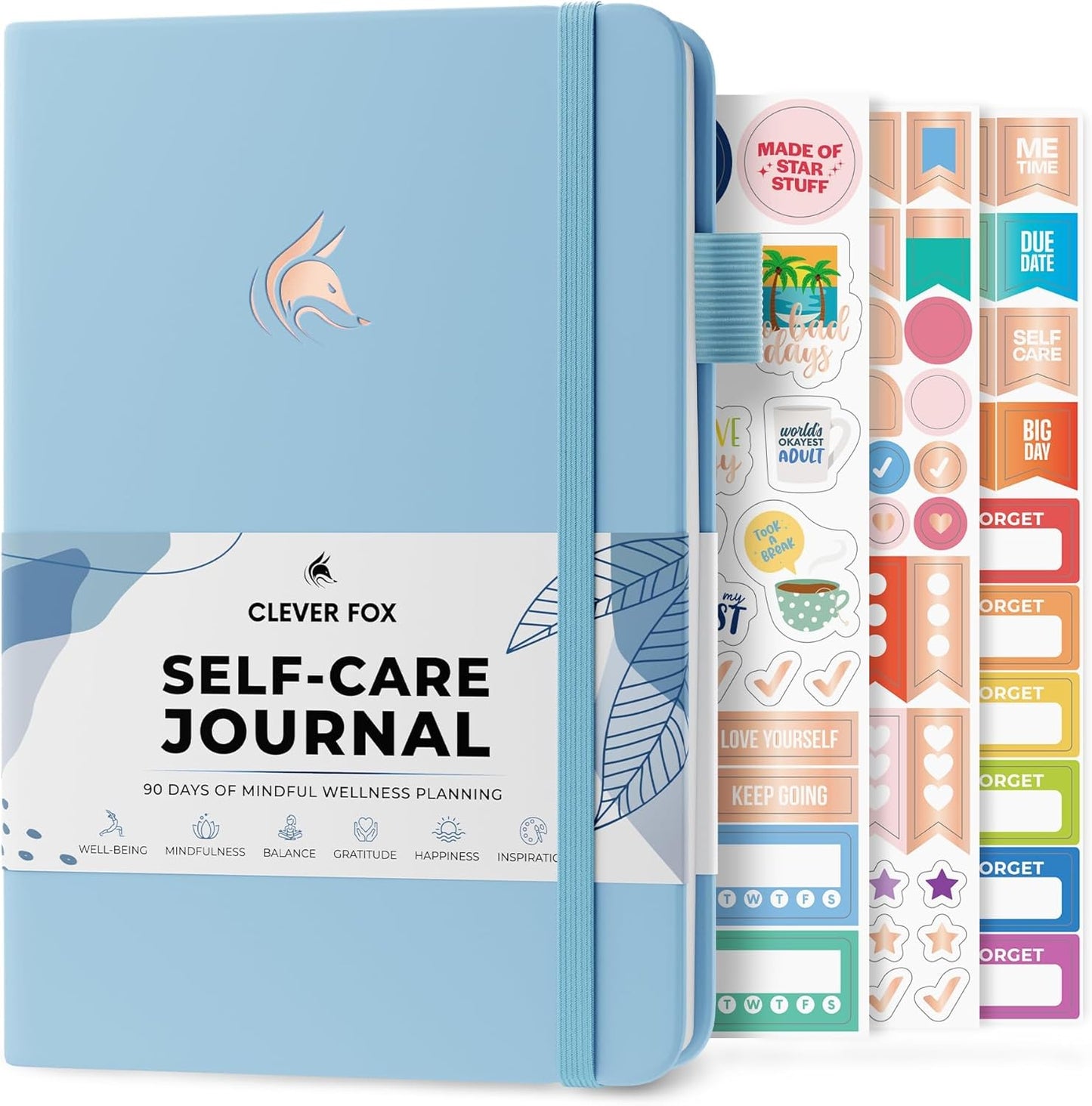Clever Fox Self-Care Journal – Daily Reflection Notebook – Mental Health & Personal Development Planner, Meditation & Mood Log, A5 (Turquoise)