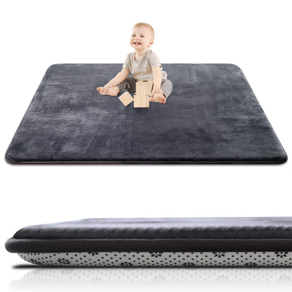 Large Thick Baby Play Mat for Floor,Padded Foam 59x79 Playpen Mat,Soft Support&Plush Feel Nursery Kids Rug,Non Slip for Toddler,Infants,Kids Playroom,Yoga,Baby Crawling,Tummy Time (Light Grey)