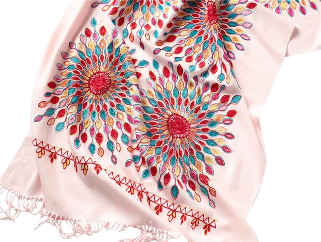 Urban CoCo Women's Embroidered Oversize Tassel Shawl Scarf Wraps for Women