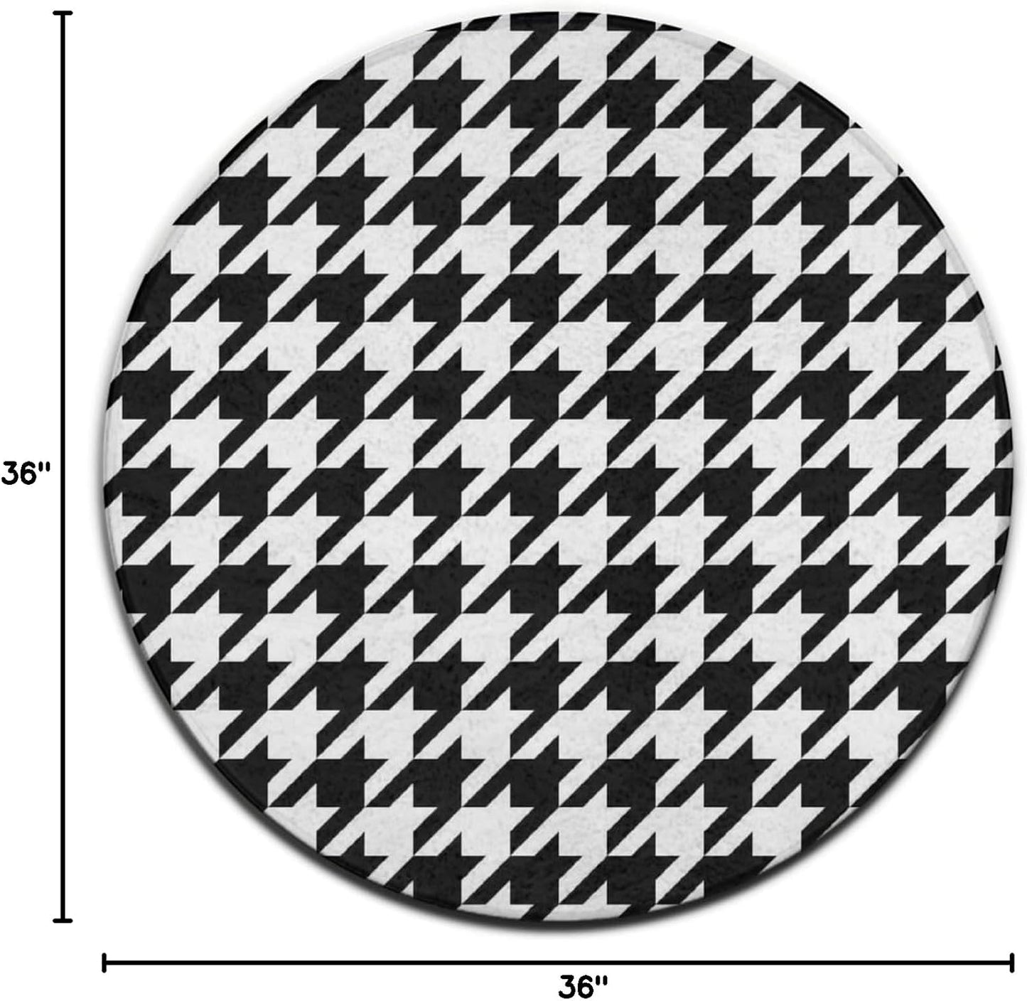 Soft Round Yoga Carpet, Large Home Decor Mat, Non-Slip Machine Washable Kitchen Office Circle Rug Compatible with Cool Norse Viking Vegvisir Runic Compass