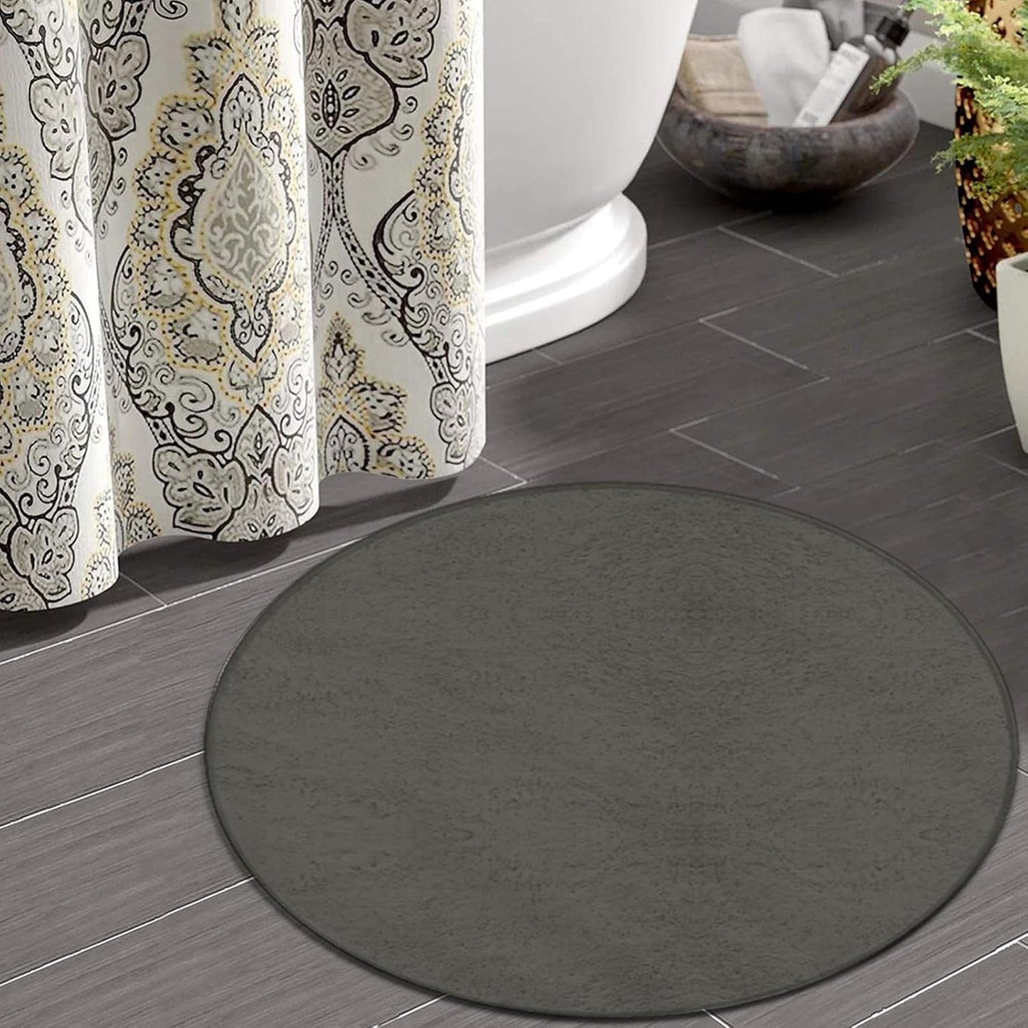 Women's Large Home Decor Mat, Soft Round Yoga Carpet, Non Slip Machine Washable Home Office Circle Rug Purple