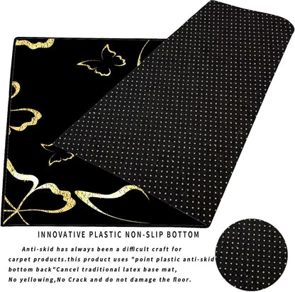 5' X 7' Queen and King Rug Black Grey Area Rugs Dining Living Room Bedroom Kitchen Office Yoga Room Washable Floor Mat Doormats Throw Rug Carpet Room Decor