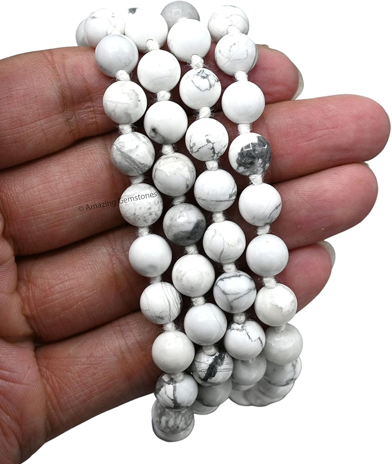Amazing Gemstone 108 Beads Handmade Mala (Knotted, Rudraksha) - Colors B