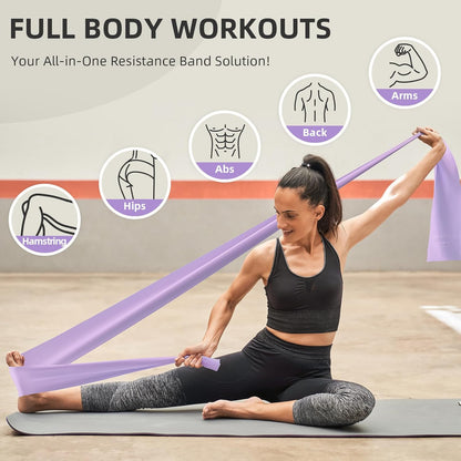Resistance Bands for Working Out, Exercise Bands, Resistance Band for Physical Therapy, Stretch Bands for Pilates, Rehab, Stretch, Strength Training and Yoga Starter Set
