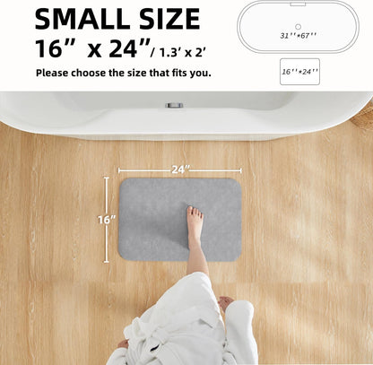 TYUU Bath Mat, Bathroom Rugs Non Slip Washable Thin Absorbent Quick Dry Bath Mat Fits Under Door Bathroom Floor Mat Perfect for Bath, Shower, or Sink 24"x36" Dark Grey