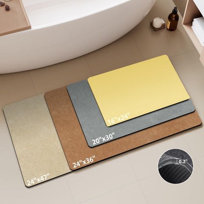 TYUU Bath Mat, Bathroom Rugs Non Slip Washable Thin Absorbent Quick Dry Bath Mat Fits Under Door Bathroom Floor Mat Perfect for Bath, Shower, or Sink 24"x36" Dark Grey