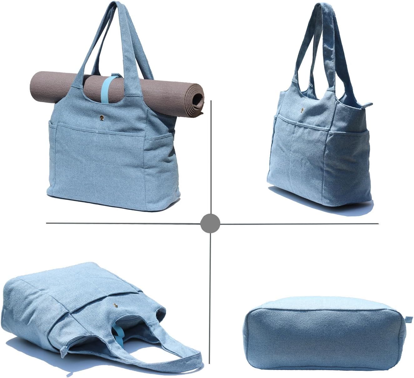 ESVAN Yoga Tote Bag Mat bag Women Shoulder Bags Carryall Tote for Travel Office Workout Gym Nurse Beach