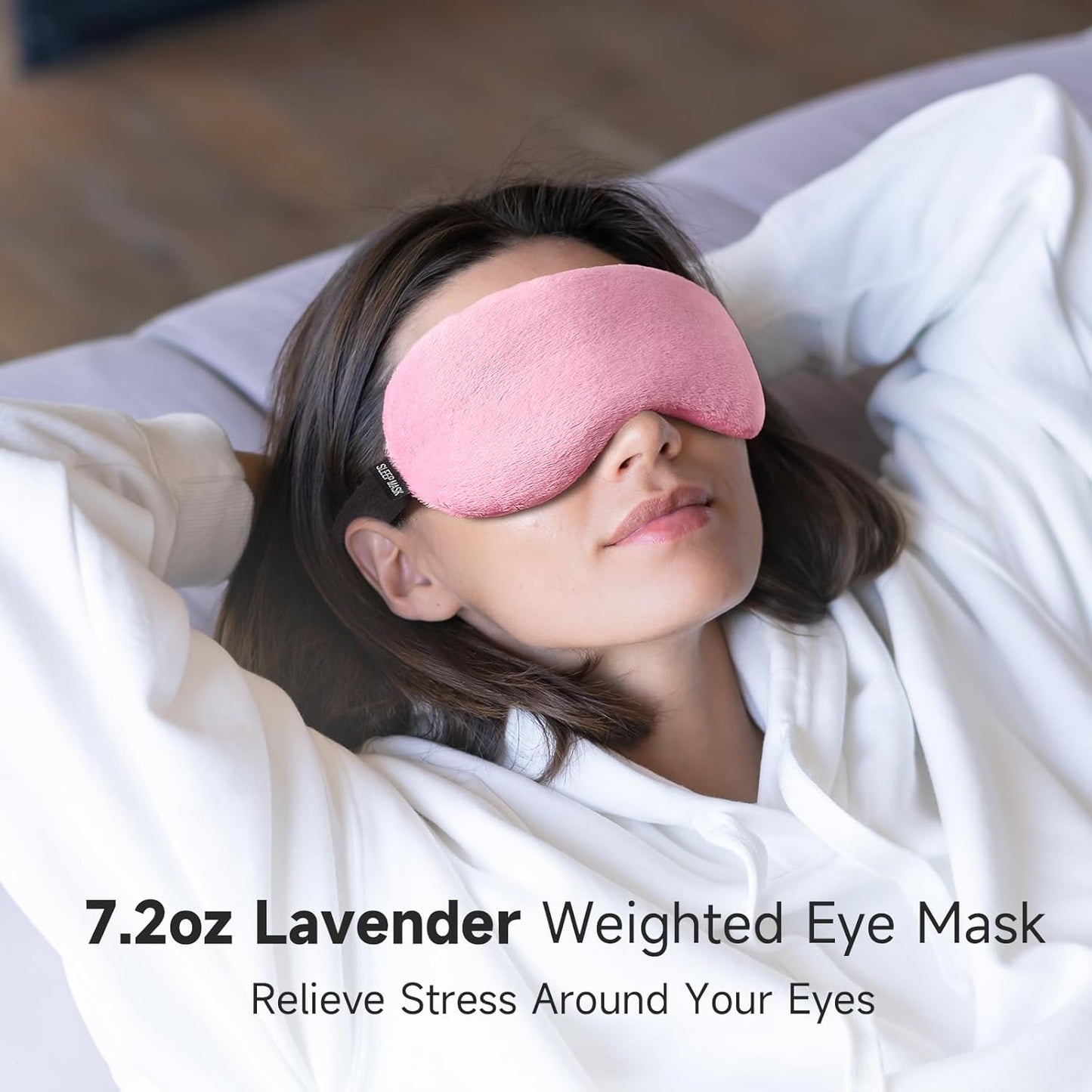 Umisleep Lavender Eye Mask, 0.45 lb Aromatherapy Weighted Eye Mask for Dry Eyes, Sleep Mask for Men Women, Hot Therapy Eye Cover for Compression Pain Relief, Eye Pillow for Puffy Eyes, Sinus Pain-Grey