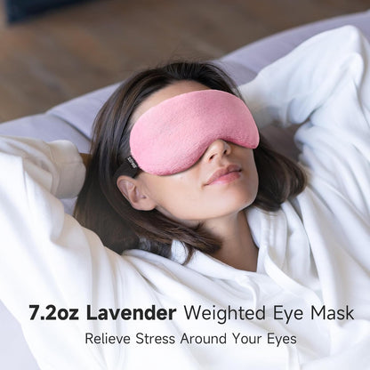 Umisleep Lavender Eye Mask, 0.45 lb Aromatherapy Weighted Eye Mask for Dry Eyes, Sleep Mask for Men Women, Hot Therapy Eye Cover for Compression Pain Relief, Eye Pillow for Puffy Eyes, Sinus Pain-Grey