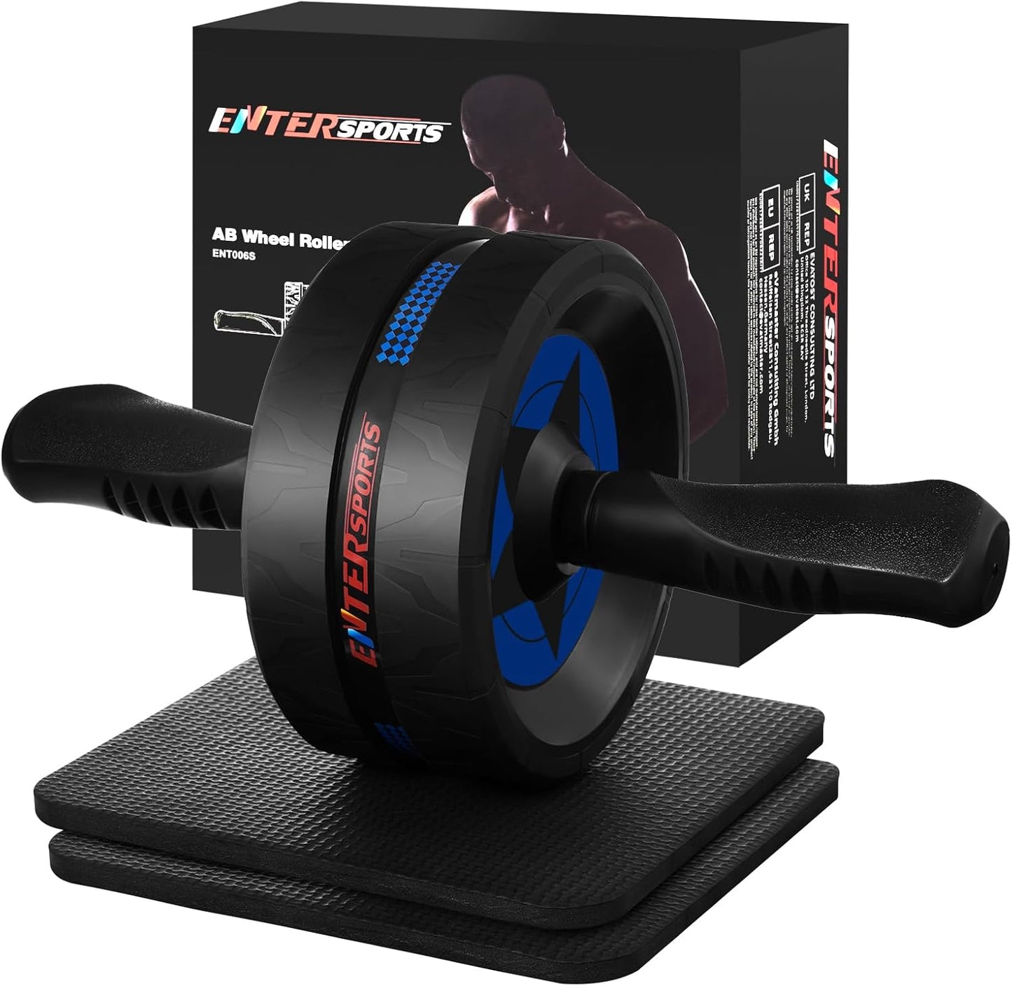 EnterSports Ab Roller Wheel for Abs Workout - Abdominal Exercise Equipment with 2 Knee Pads for Home Gym, Core Strength Training, Fitness Equipment for Men & Women