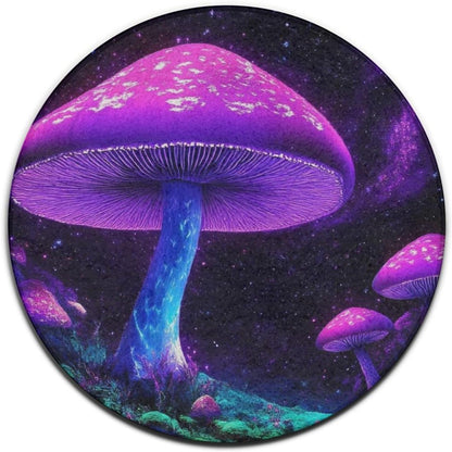Home Decor Non Slip Kitchen Office Circle Rug, Machine Washable Modern Round Area Rug, Room Sofa Yoga Soft Round Carpet Purple Galaxy Trippy Space Astronaut Art, 36inch
