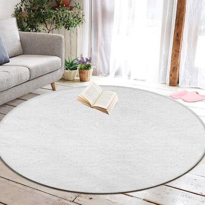 Machine Washable Modern Round Area Rug, Room Sofa Yoga Soft Round Carpet, Home Decor Non Slip Kitchen Office Circle Rug Grey, 24inch