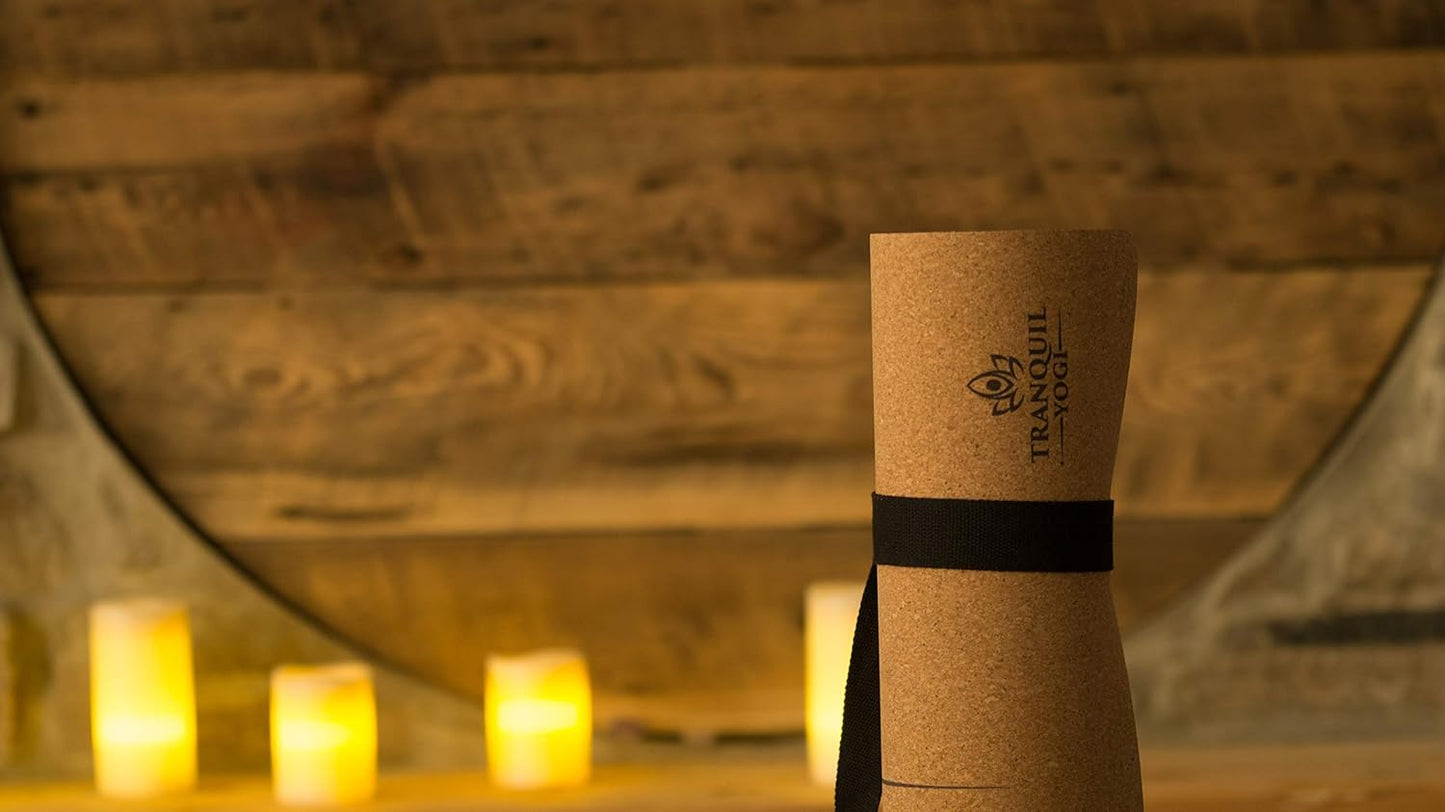 Natural Yoga and Exercise Mat - Excellent Grip and Joint Protection, Includes Carry Strap.