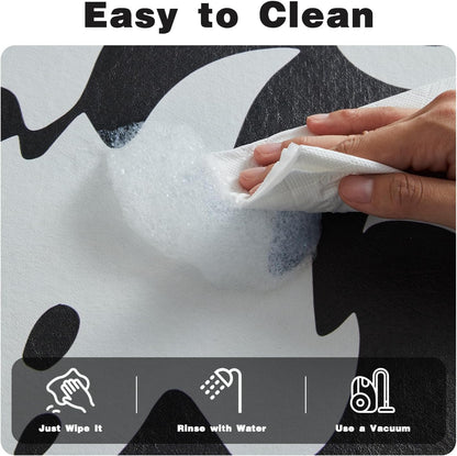 TYUU Bath Mat, Bathroom Rugs Non Slip Washable Thin Absorbent Quick Dry Bath Mat Fits Under Door Bathroom Floor Mat Perfect for Bath, Shower, or Sink 24"x36" Dark Grey