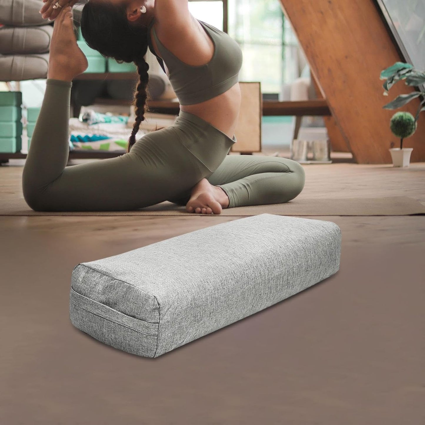 kowaku Bolster Support Pillow for Legs for Balance Easy to Clean Professional for Women Rectangular Pillow with Carrying Handle