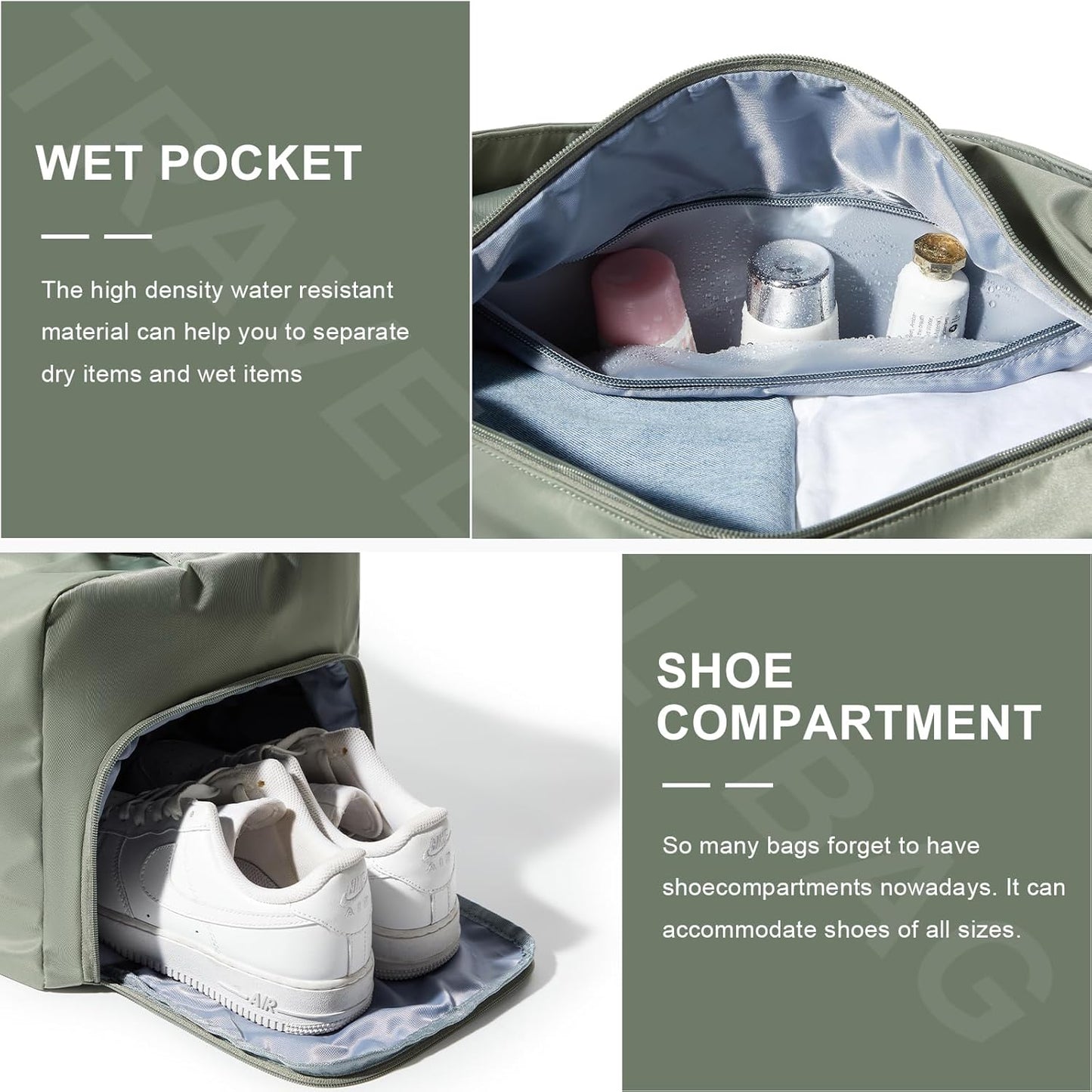 Small Gym Bag with Shoe Compartment, Workout Sport Duffle Bag for Women Travel, Waterproof Shoulder Overnight Bags Lightweight Carry on Tote Bags for Swim, Yoga, Dance