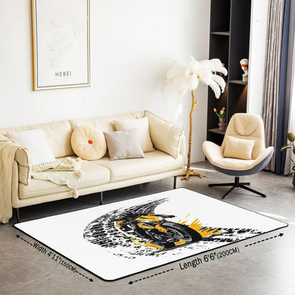 Feelyou Dirt Bike Area Rug 3x5 Kids Extreme Sports Green Honeycomb Living Room Rugs for Bedroom Boys Girls Teens Racing Motocross Rider Decorative Carpet Rug Non-Slip Motorcycle Indoor Floor Mat
