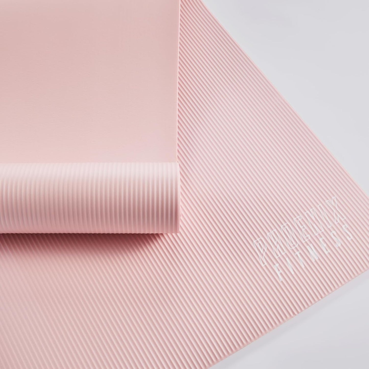 Phoenix Fitness NBR Yoga Mat - 15mm Extra Thick Exercise Mat with Carry Strap - Non Slip Yoga Mat for HIIT, Exercise & Pilates for Men and Women - Black or Pink
