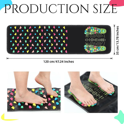 TrelaCo Foot Massage Mat Reflexology Walk Stone Road Foot Massage Acupoint Mat for Acupressure Relaxes for Long Sitting Elderly Students and Office Workers (27.56 x 13.78 Inches)