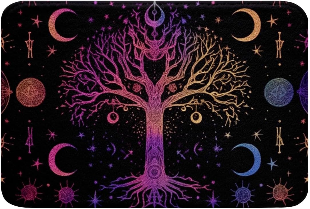 Erosebridal Yoga Bathroom Rugs Gradient Bath Mat,Meditation 20"X 32" Doormats Floor Mats for Kids Boys Girls Teens Lotus Art Non Slip Bath Rug