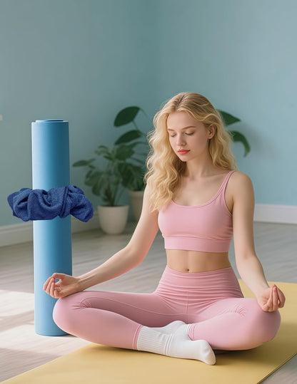 Yoga Mat Scrunchie - Holds Your Yoga Mat in Style - Durable & Elasticity Fabric - Fits All Standard Yoga Mats (mat not included)