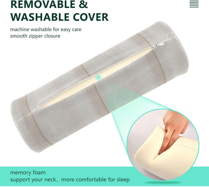 Yoga Bolster Pillow Round Neck Roll Pillow Bed Round Pillow for Baby Cylinder Decorative Pillow Bolster Pillow Covers with Zipper Gold Stripe