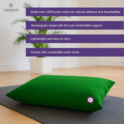 Yoga Pillow, Cotton Pillow for Meditation Practices, Versatile Meditation Bolster, Comfortable Floor & Kneeling Pillow, Iyengar Yoga Pillow - Comfort for Every Practice