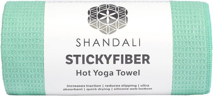 Shandali Hot Yoga Towel - Mat-Sized, Microfiber, Super Absorbent, Anti-Slip, Injury Free, 24" x 72" - Best Bikram Yoga Towel - Exercise, Fitness, Pilates Gear