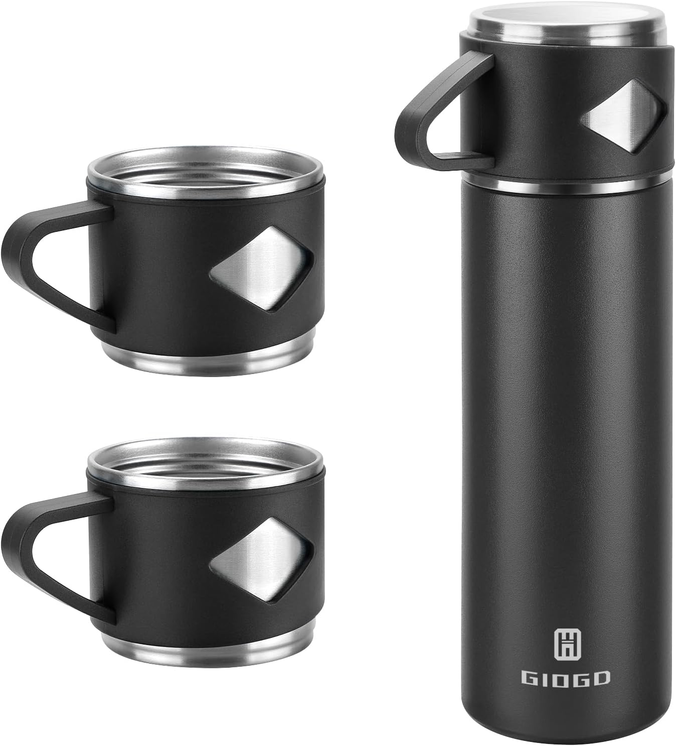 Stainless Steel Thermo 500ml/16.9oz Vacuum Insulated Bottle with Cup for Coffee Hot drink and Cold drink water flask.(Pink,Set)