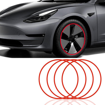 Rim Protector for Car Wheels (Fits 18-21" Wheel Diameter) - Pack of 4 Premium ABS Wheel Protector for All Cars, Trucks, SUVs and Tesla All Models (Red,20)