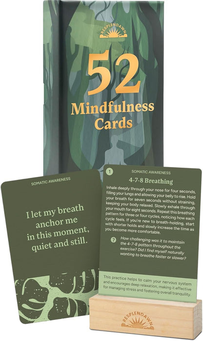 52 Mindfulness Cards – Simple Practices for Stress & Anxiety Relief, Emotional Regulation, and Mindful Living – Daily Self Care Exercises & Inspirational Affirmations for Calm, Relaxation, & Grounding
