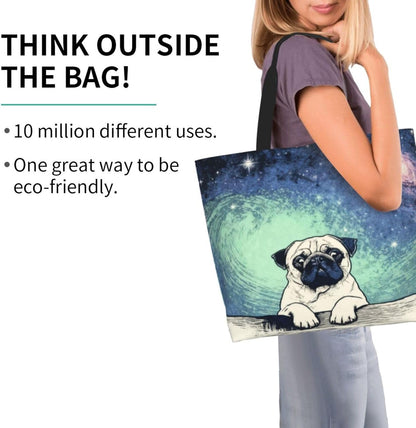 Tote Shoulder Bag Large Durable Reusable Eco-friendly Handbag Lightweight Stylish for Daily Use-19.7x15.7x5.9 Inch - Colors A
