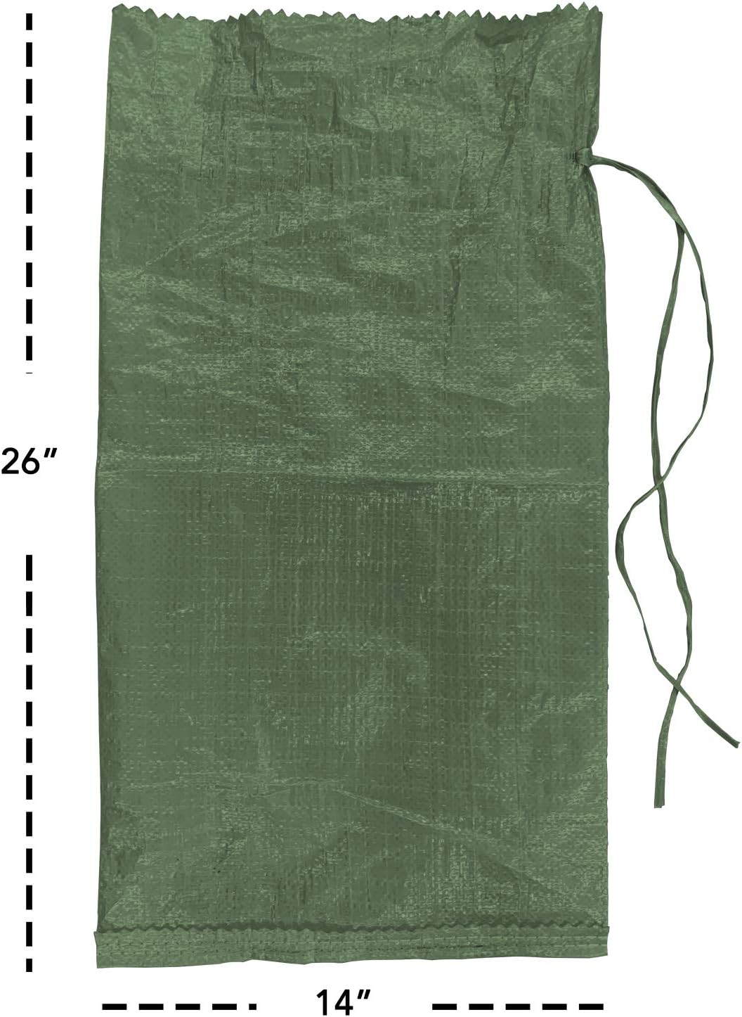 AK TRADING CO. 14" x 26" Poly Sandbags W/UV Protection & Built-in Ties - Flood Water Barrier - Tent Sandbags - Orange