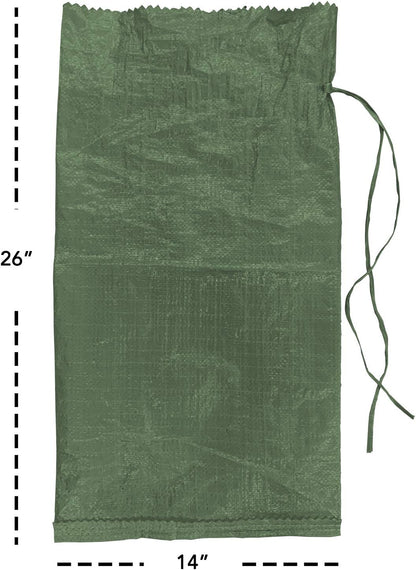 AK TRADING CO. 14" x 26" Poly Sandbags W/UV Protection & Built-in Ties - Flood Water Barrier - Tent Sandbags - Orange