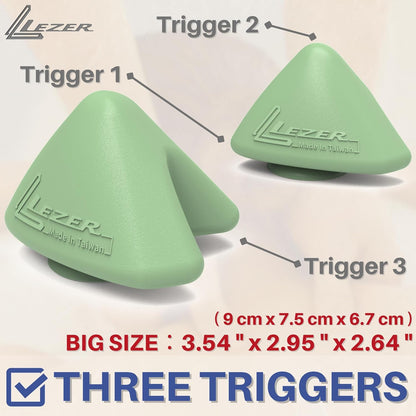 LEZER Trigger Massage Point, Manual Massage Ball, Muscle Knots Relief Tool, Myofascial Release, Physical Therapy, Deep Tissue Back Massage, Plantar Fasciitis, 2.9 in x 2.1 in (Blue)