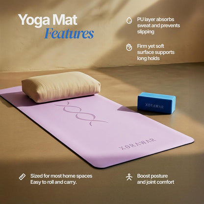 Natural Rubber Mat with Bag | 4.5 mm Pilates Mat | Non Slip Yoga Mat Non Slip| Gym Mats for Home Gym Floor Mat | Home Exercise Mats for Home Workout Accessories | Fitness Mat, Workout Mats for Home Gym | Yoga Matt | Stretching Mat