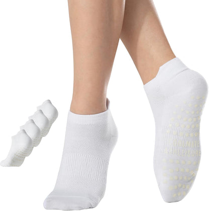 COOLMATE Pilates Socks with Grips for Women, Yoga Socks, Crew Non Slip Women for Barre, Pilates Gifts for Women - Colors B