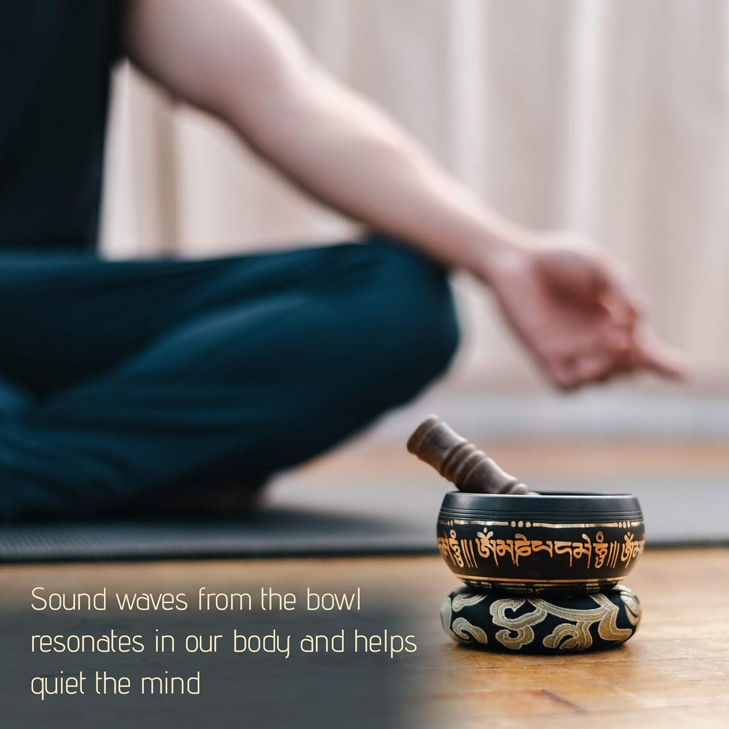 Tibetan Singing Bowl Set 4" – Handcrafted in Nepal with Storage Case – Meditation Sound Bowl for Sound Healing, Sound Bath, Reiki, Yoga, Mindfulness & Meditation Accessories