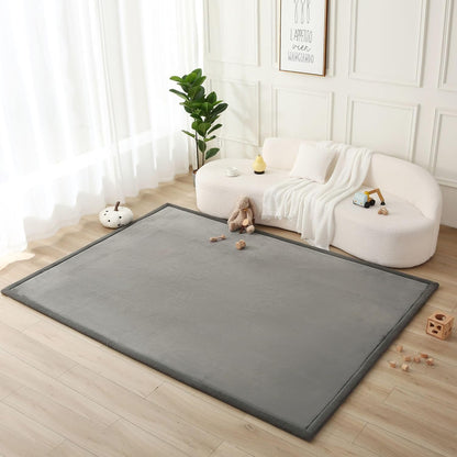 Hakuna Matte CloudSoft Mat for Floor 60" x 80" Beige – Coral Velvet Memory Foam Rug – Non-Slip, Water-Resistant