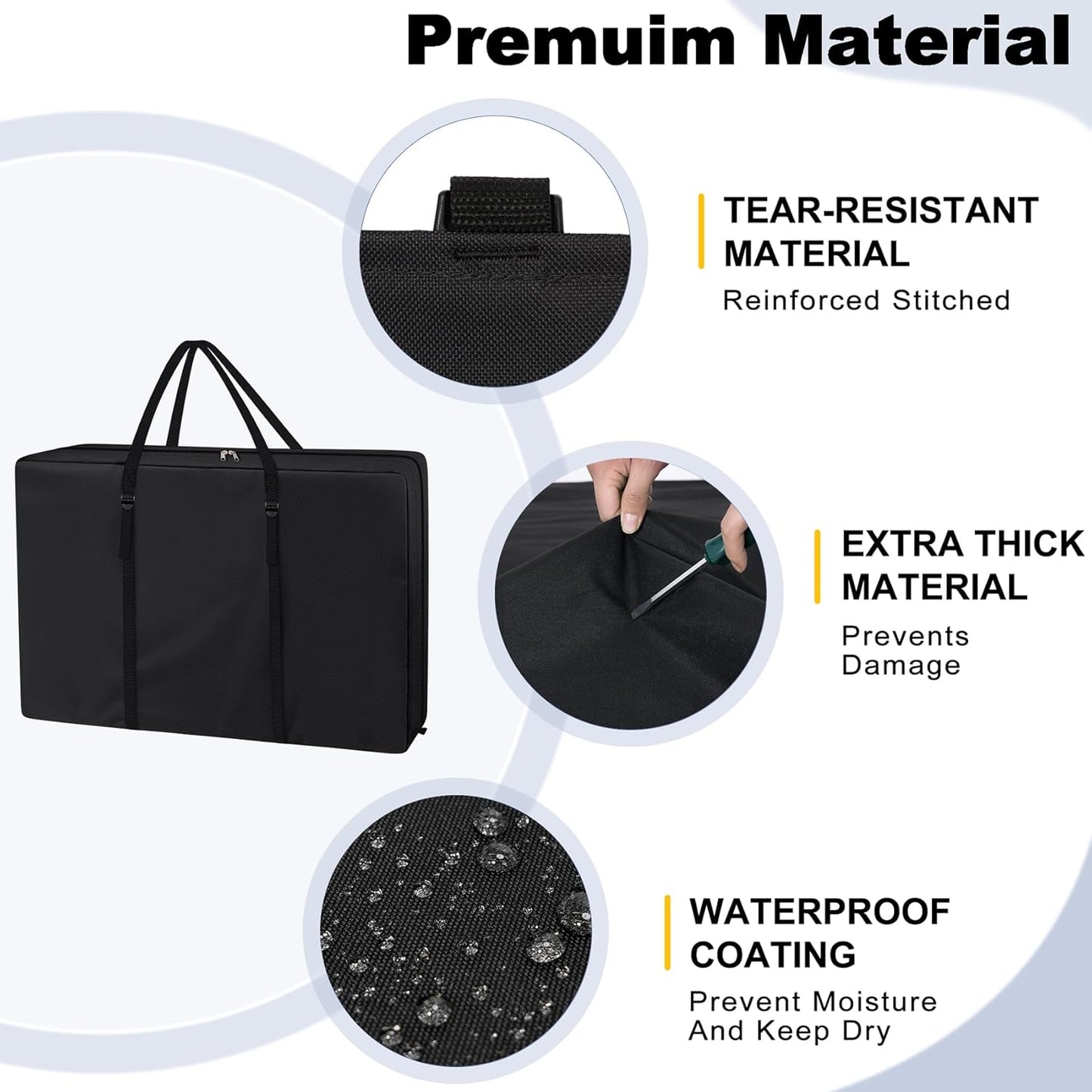Explore Land Heavy Duty Chair Storage Bag for Folding Longue Zero Gravity Light Weight Transport Folding Rollator Walker (Black)