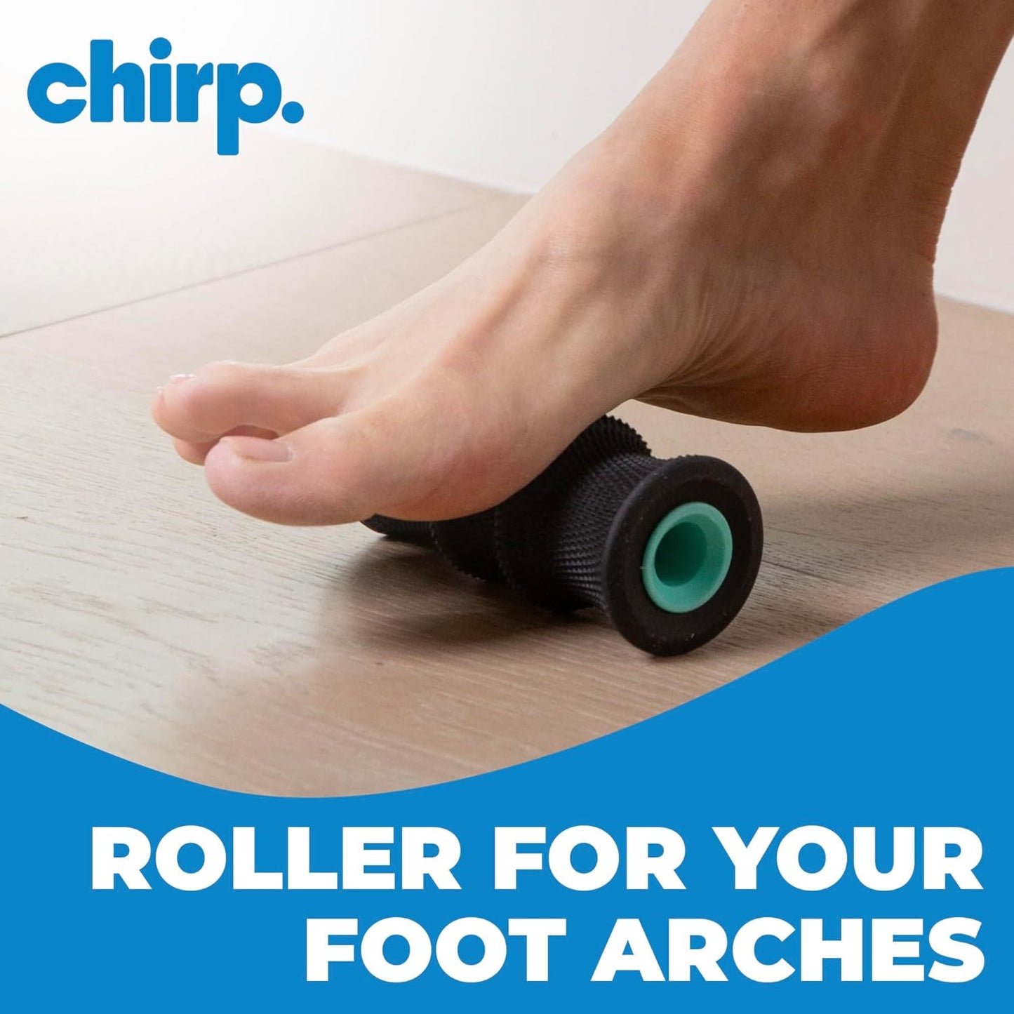 Chirp Wheel Foam Roller – Targeted Back & Neck Relief, Lumbar Spine Stretcher, Spinal Decompression Back Stretcher, Massage Roller with Density Foam for Physical Therapy, Supports 500lbs, 4-Pack Black