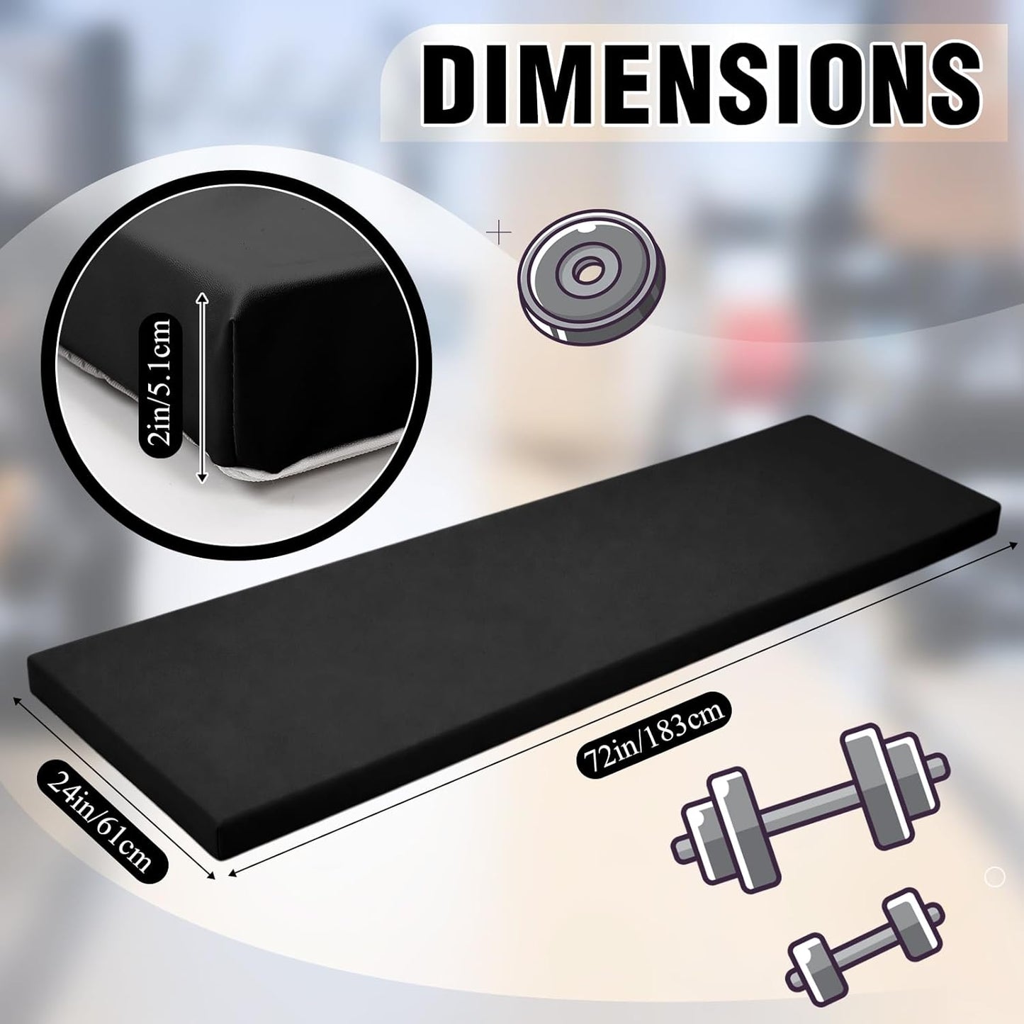 Lyrow 2 Inch 72"x24" Thick Foldable Yoga Mat with Carry Strap, Non-slip Portable Foam Gym Mat for Yoga, Pilates and Stretching