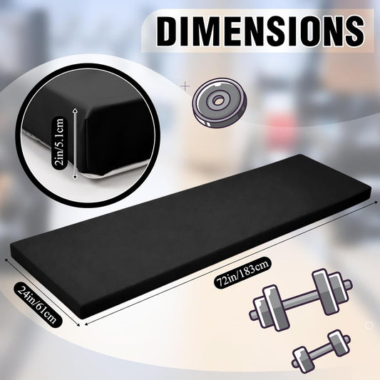 Lyrow 2 Inch 72"x24" Thick Foldable Yoga Mat with Carry Strap, Non-slip Portable Foam Gym Mat for Yoga, Pilates and Stretching