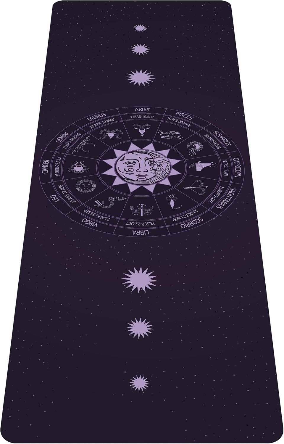 nuveti Printed Travel Yoga Mat-1/16 Inch Thick Non Slip Fitness Workout Mat with Carrying Bag, Foldable Lightweight Suede & Natural Rubber Yoga Mat for Yoga Pilates and Fitness 72" L x 24" W x 1.5mm