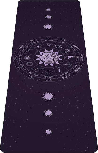 nuveti Printed Travel Yoga Mat-1/16 Inch Thick Non Slip Fitness Workout Mat with Carrying Bag, Foldable Lightweight Suede & Natural Rubber Yoga Mat for Yoga Pilates and Fitness 72" L x 24" W x 1.5mm