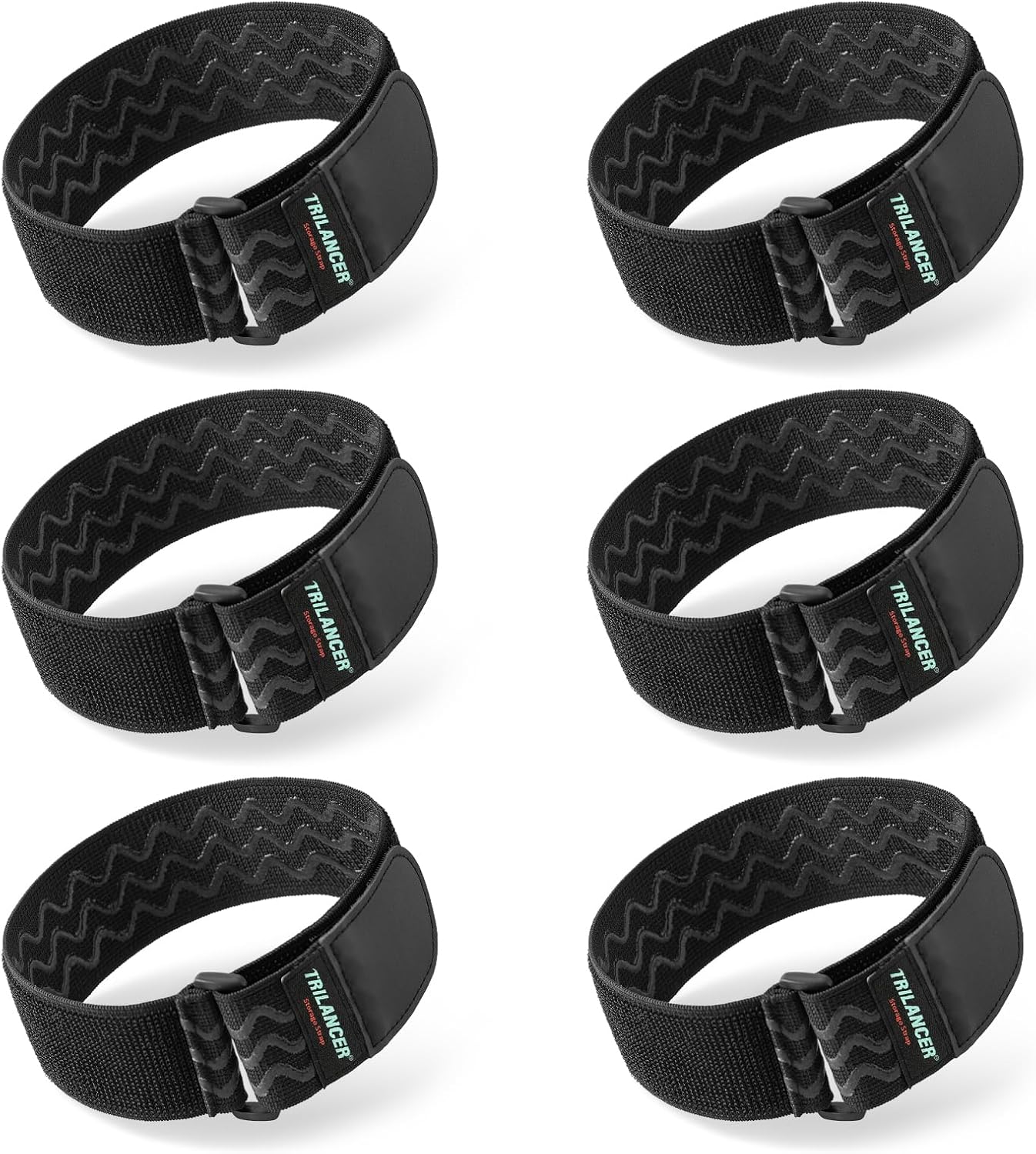 Trilancer Elastic Cinch Straps with Anti-Slip Strips, 24 "x 2" (4 Pack) Multipurpose Hook and Loop Bundling Straps for Hose, Cords, Bike, Luggage, Camping, Yoga Mats